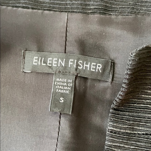 Eileen Fisher black silk jacket, sz S - Picture 3 of 7